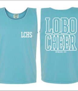 **REQUIRED** LANGHAM CREEK CHEER LAGOON BLUE COMFORT COLOR TANK TOP