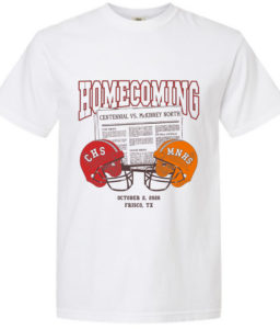 CENTENNIAL CHEER E HOMECOMING WHITE COMFORT COLOR T-SHIRT