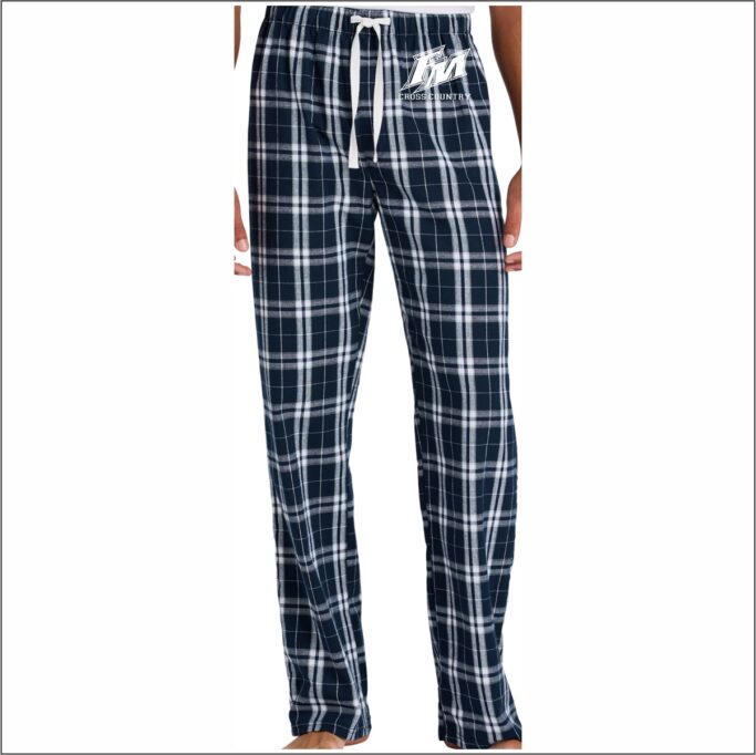 FLOWER MOUND CROSS COUNTRY NAVY/WHITE FLANNEL PANTS