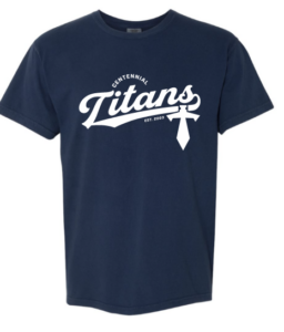 CENTENNIAL CHEER B NAVY Comfort Color T-Shirt