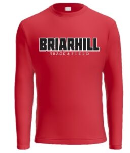 BRIARHILL RED LONG SLEEVE DRI-FIT TRACK AND FIELD T-SHIRT