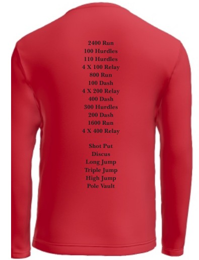 BRIARHILL RED LONG SLEEVE DRI-FIT TRACK AND FIELD T-SHIRT - Image 2