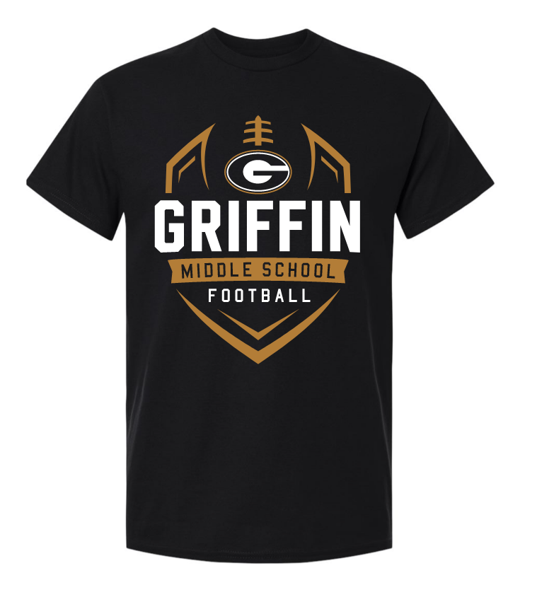 GRIFFIN MIDDLE SCHOOL FOOTBALL BLACK DRI-FIT T-SHIRT