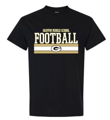 GRIFFIN MIDDLE SCHOOL FOOTBALL BLACK DRI-FIT T-SHIRT