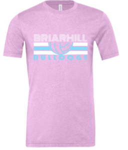 BRIARHILL VOLLEYBALL HEATHER PRISM LILAC BELLA CANVAS T-SHIRT